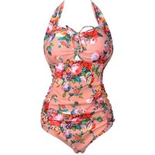 QZUnique Women's One Piece Swimwear Tummy Control Swimsuits Monokinis Plus size