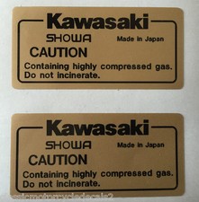 KAWASAKI Z1000R Z1100R EDDIE LAWSON REAR SHOCK ABSORBER CAUTION WARNING DECALS 2