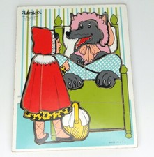 Playskool Wood Tray Puzzle 290-08 Little Red Riding Hood 12 Pieces USA Made