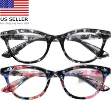 Reading Glasses Cat Eye Presbyopic Blue Light 2 Piece Set Strength 1.00 new