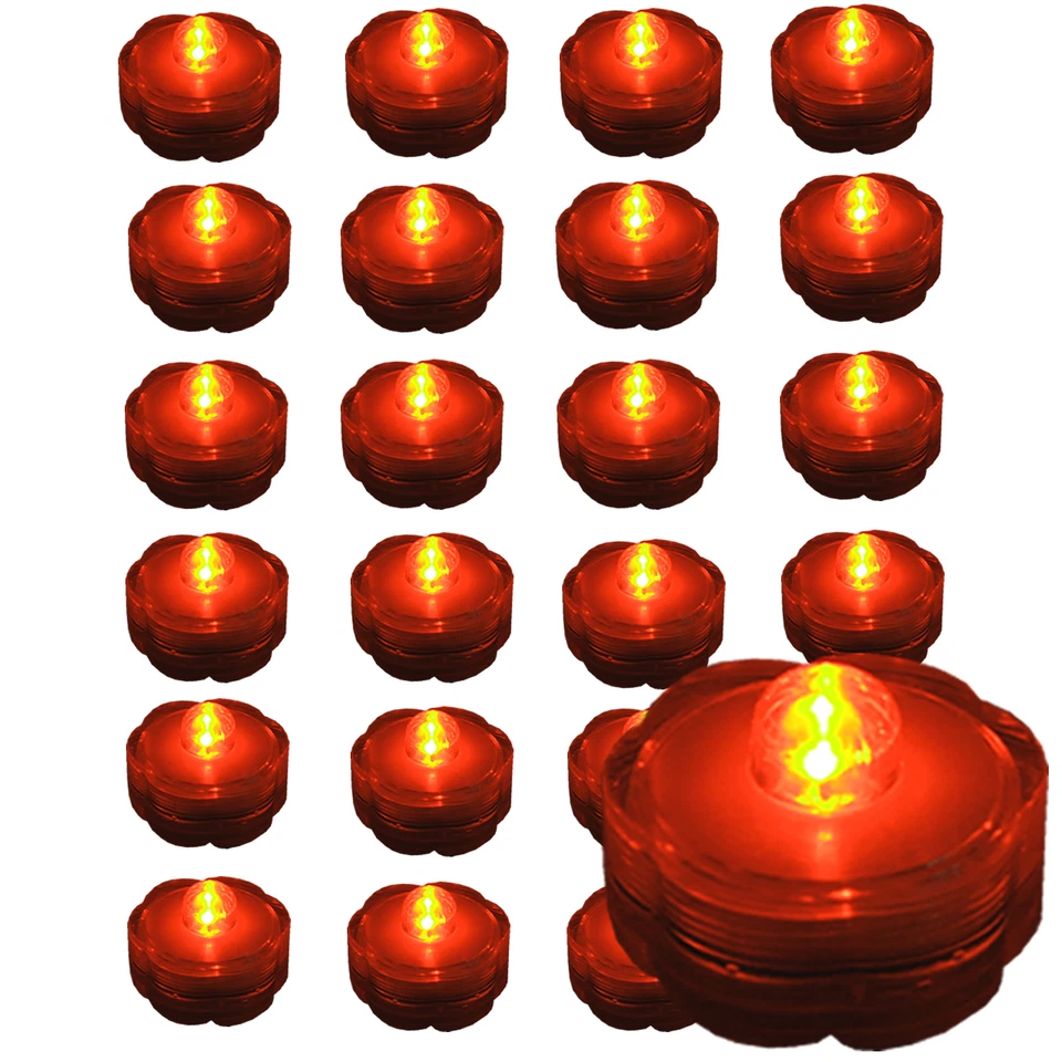 24pk NARANJA LED Sumergible Decoración Floral OTOÑO Jarrón Centro de Mesa Luz de Té ~ SH Gratis Foto 4 de 4