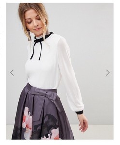 high neck chiffon top