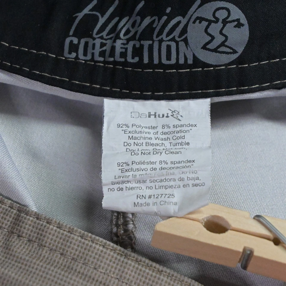 Da Hui 40 x 11" Khaki Hybrid Collection Surf Athleisure Casual Shorts - Image 4 of 4