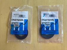 (2) Chartpak BG1251M Graphic Art Tape Roll, 1/8” x 324” Black Matte