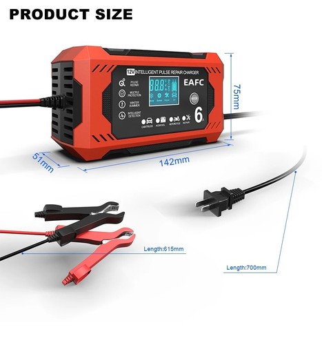 Automatic Car Battery Charger 12V 6A Fast Charger Smart Pulse Repair AGM/GEL UK - Picture 3 of 7