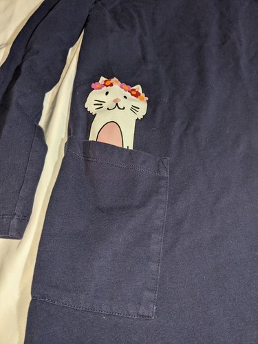Hanna Andersson Pocket Art Dress Cat Double Pockets Size 10 Navy Size 140 - Picture 5 of 23