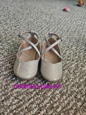 The Children's Place Baby Girls' Glitter Cross Strap Ballet Flat Size 6