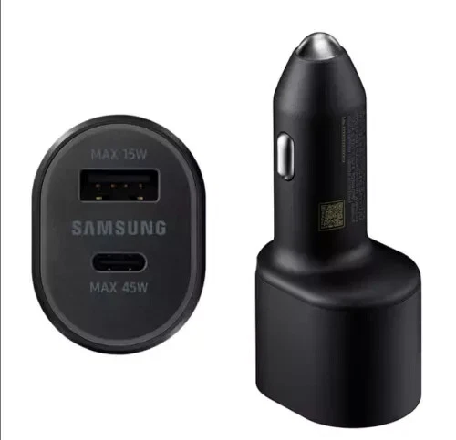Original Nuevo Samsung 45W 2 Puertos Carga Súper Rápida Doble Cargador Coche con Cable Foto 3 de 4