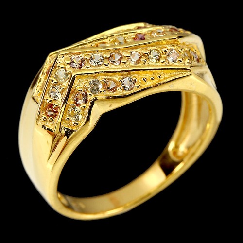 925 Sterling Silver Ring Sapphire Round Diamond Cut Natural Gemstone jewelry 8 - Picture 3 of 10