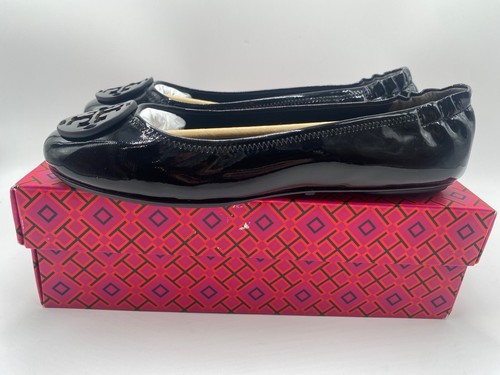 Tory Burch Women's Minnie Patent Leather Travel Ballet Flats US 10M Black - Picture 2 of 10