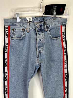 LEVI'S PREMIUM 501 SLIM TAPER SPORTS STRIPE LIGHT STONE JEANS SZ 30X28 |  eBay