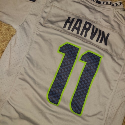 NFL Percy Harvin Seattle Seahawks #11 Nike On Field Jersey Youth Medium Gray - Picture 9 of 9