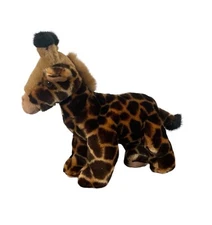 AURORA WORLD STUFFED GIRAFFE PLUSH 9" DARK CHOCOLATE BROWN & GOLDEN TAN So Soft