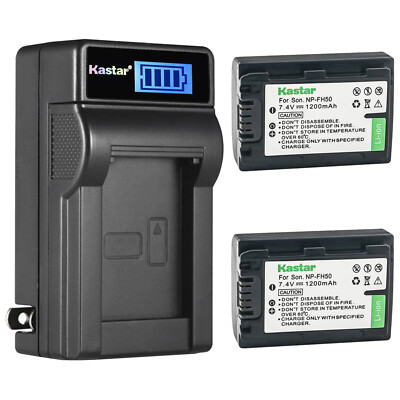 Kastar Battery + Charger For Sony NP-FH50 NP-FH40 HDR-TG1 TG3 TG5 TG7 SR50 SR90