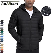 Men's Lightweight Warm Jackets Hooded Insulated Quilted Winter Casual Work Coats