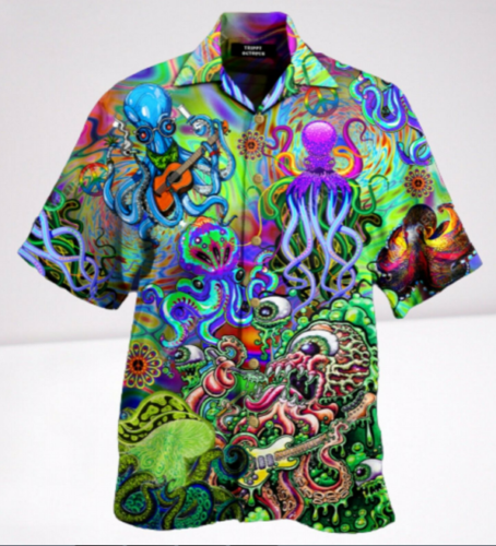 Octopus Trippy Hawaii Shirt Men 