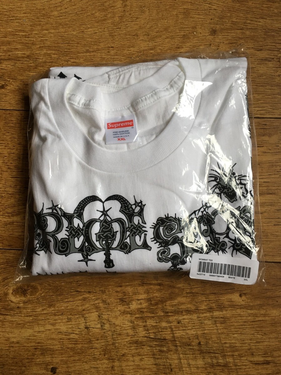 Supreme Wombat Tee White T-Shirt XXL 2XL Double Extra Large FW22 