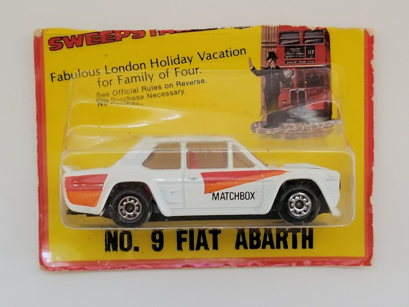1982 Matchbox Lesney MB09 Fiat Abarth #9 New In Package Cut Card 1:53 England
