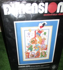 DIMENSIONS COUNTED CROSS STITCH KIT- COUNTING BEARS BY LINDA GILLUM -11” X 14” 