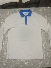 FOOD LION EMPLOYEE BLUE GRAY LONG SLEEVE POLO SHIRT, SIZE WOMEN M