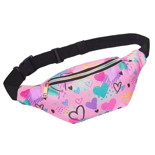 Fanny Pack for Kids Glitter Waist Bag Shiny Bags with Adjustable Belt for Chi...