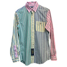 Polo Ralph Lauren Oxford Long Sleeve Classic Green Blue Pink Striped 125