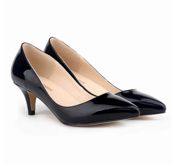 Mujeres Gamuza Tacones Bajos Zapatillas Oficina Trabajo Vestido Zapatos Fiesta Bombas Talla Grande Foto 2 de 4