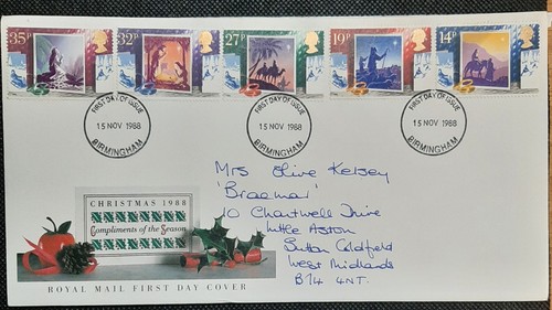 (GB-2057) GB 1988 FDCs Commemoratives with a BIRMINGHAM cancel - Picture 23 of 25