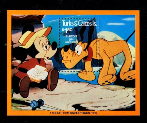Turks & Caicos 470 MNH Mickey Pluto Disney 1981