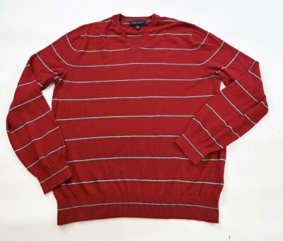 Banana Republic Sweater Mens Medium Red Silk Cashmere V-Neck