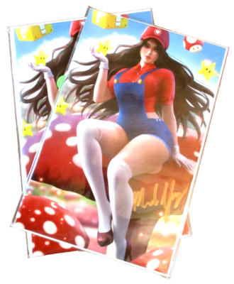 SIGNED 2X M HOUSE COMIC MARIO NINTENDO HOMAGE VIRGINS DANEJO ART O14
