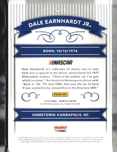2018 Panini Donruss Racing Xplosion Classics C1 Dale Earnhardt Jr /99 - Bild 2 von 2