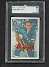 1953 Parkhurst #64 Allan Stanley HOF SGC 84 NM 7 Vintage NY Rangers NHL 1953-54