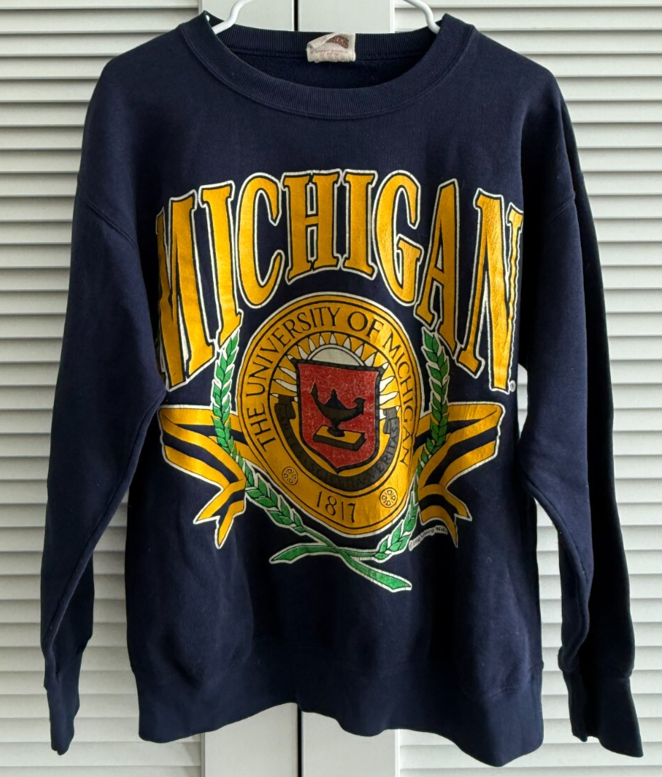 Vintage University of Michigan Navy Crewneck - Nutmeg Tag - Medium