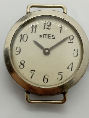 VINTAGE France Germany Trench Type EMES 18a watch Cal. Cupillard 66 Fixed Lugs 