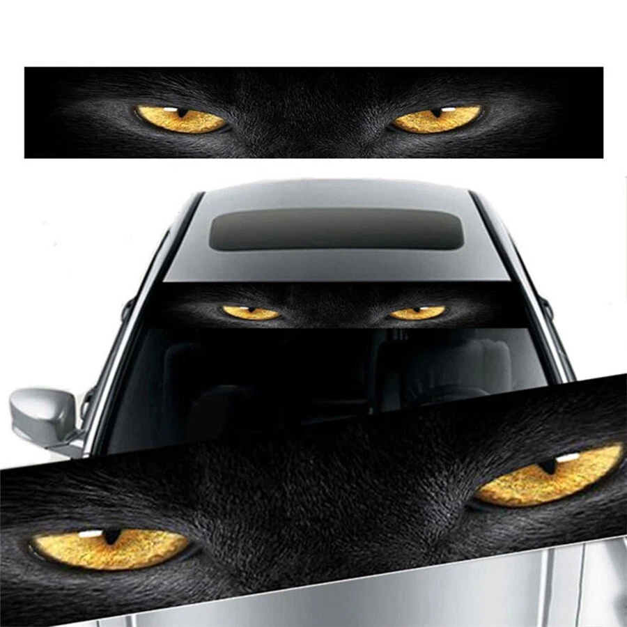 3D Yellow Eye Leopard Sticker Decor Decal Sunshade For Car Front Rear Windshield Foto 2 de 4