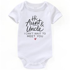Hi Aunt and Uncle Baby Pregnancy Announcement Body Suit Infant Clothes