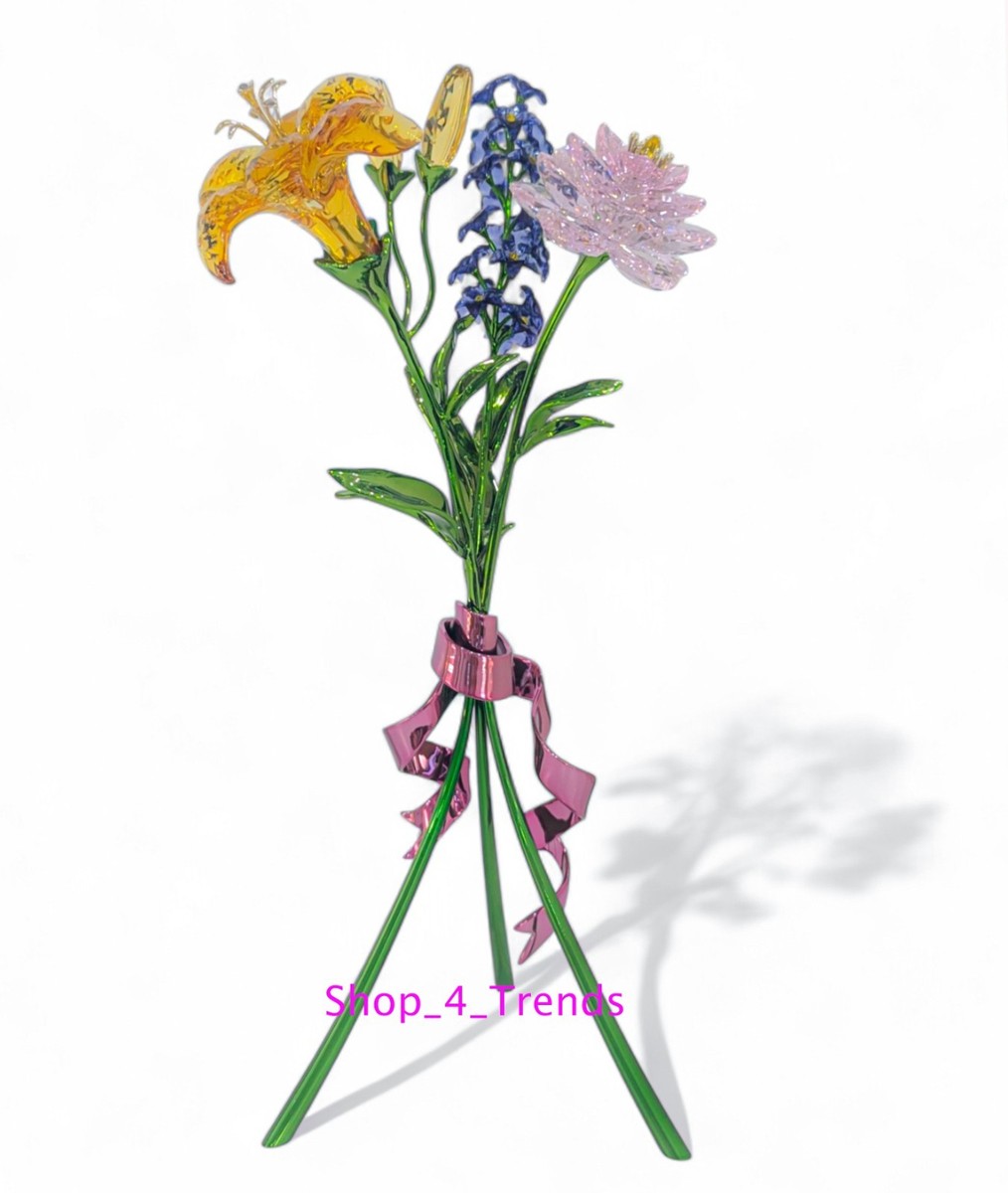 NIB SWAROVSKI 5667603 Crystal Lily Peony Lavender Flower Florere