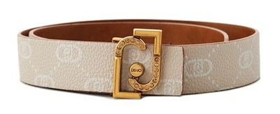 LIU JO AA5238 E0086 CINTURA ECS HIPS BELT 3,5CM REVERSIBILE 51308 NEUTRO LOGO