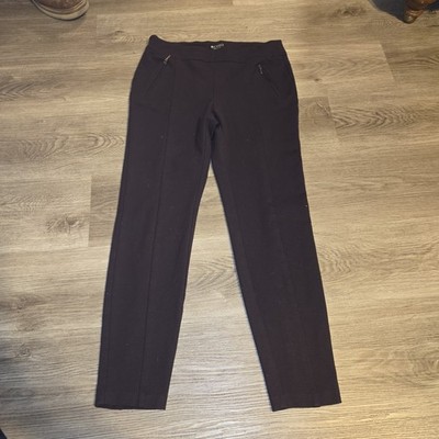 SOHO Women's Trouser Pant Size M Brown Color Front Side Zippers Design Pre-owned