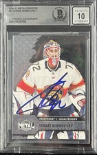 Sergei Bobrovsky Signed #53 2020-21 SkyBox Metal Universe BAS Autograph Grade 10