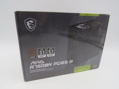 MSI MAGA750BNPCIE5 III MAG 750W Bronze Power Supply NEW SEALED
