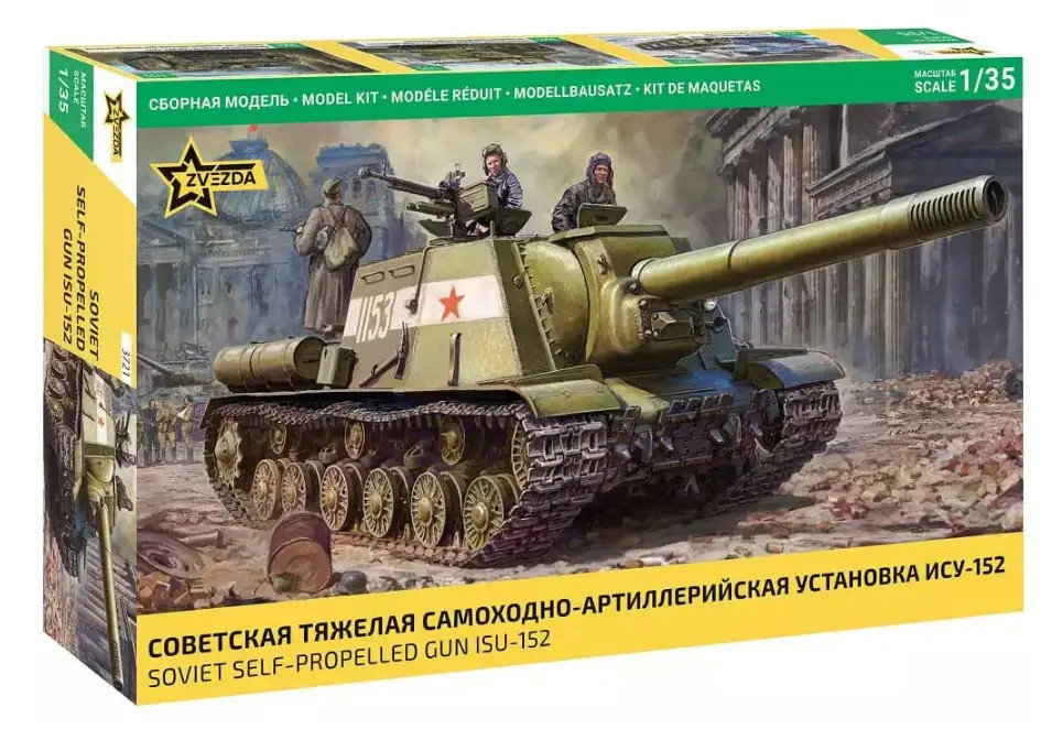 Zvezda 3721 ISU-152 réplique fidèle avec chenilles détaillées échelle 1/35