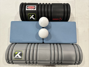 Mobility Equipment Set - Soft & Firm Foam Roller, Lacross Balls, Yoga Blocks