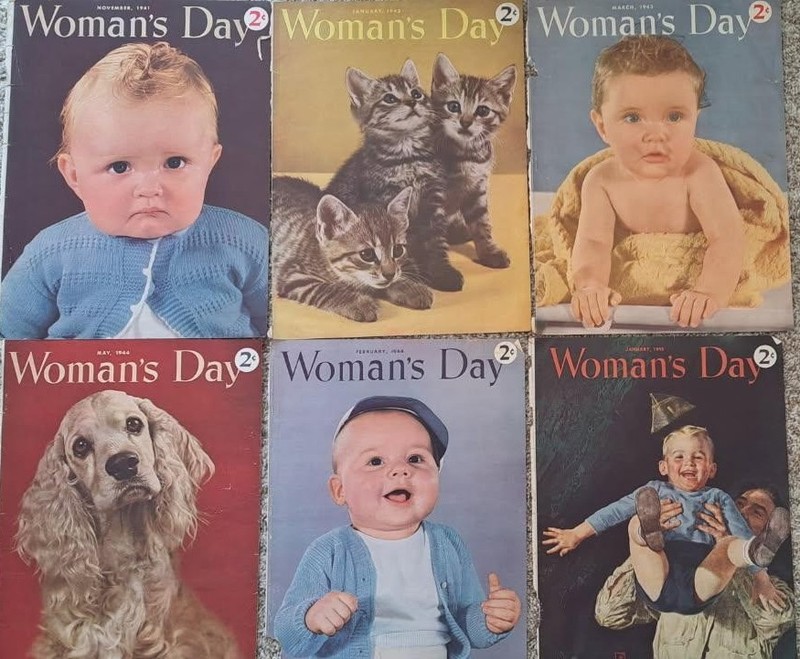 Vintage Magazine Covers - Woman's Day - 1941-1944 (COVERS ONLY) KIDS & PETS CUTE