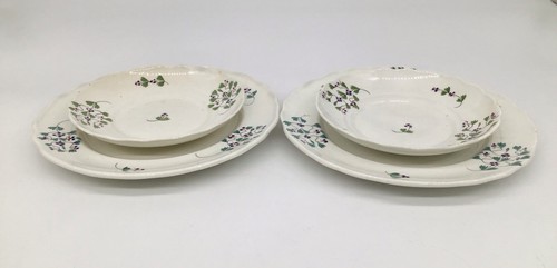 Antique Adams Dishes with Scalloped Edges, Hand Painted Leaves & Berries - Picture 2 of 11
