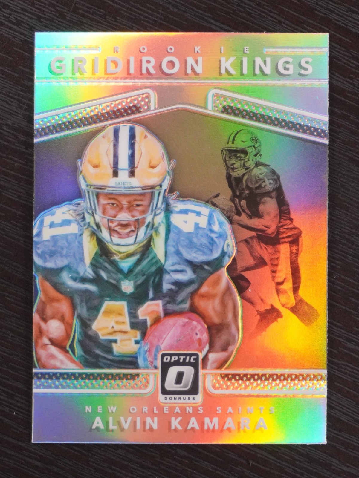 Alvin Kamara 2017 Donruss Optic Gridiron Kings SILVER HOLO PRIZM Rookie RC #11