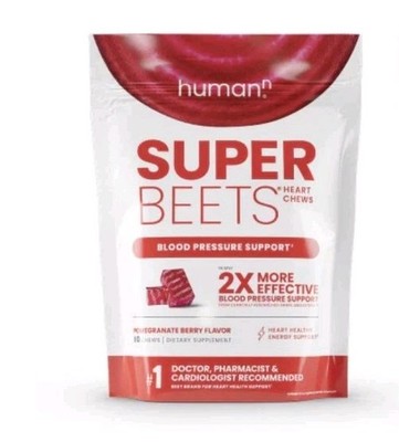 Humann Super Beets Heart Chews 60 Count Nitric Oxide & Blood Pressure Support 