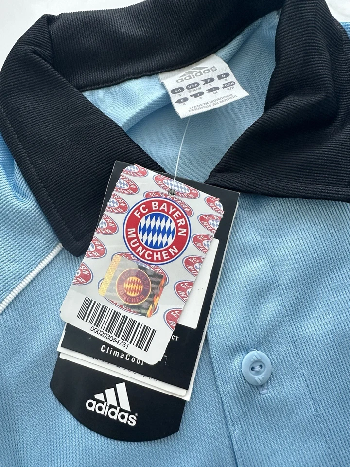 adidas Vintage Trikot FC Bayern München Torwart 2005/2006 hellblau langarm T-Com - Bild 3 von 4