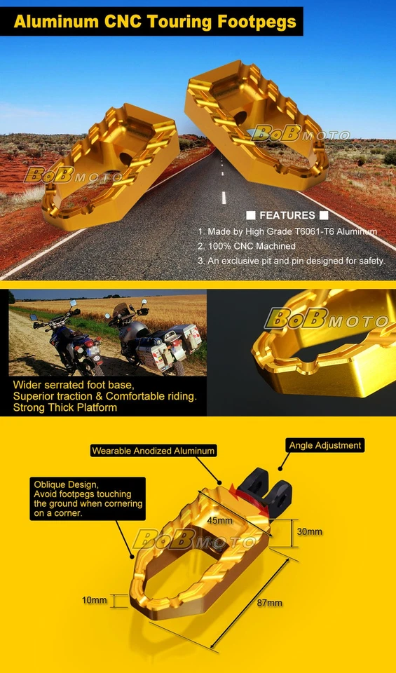 Clavijas anchas Buzz Rider para BMW F 800 GT R 1200 R RS F800S F800ST Foto 3 de 4